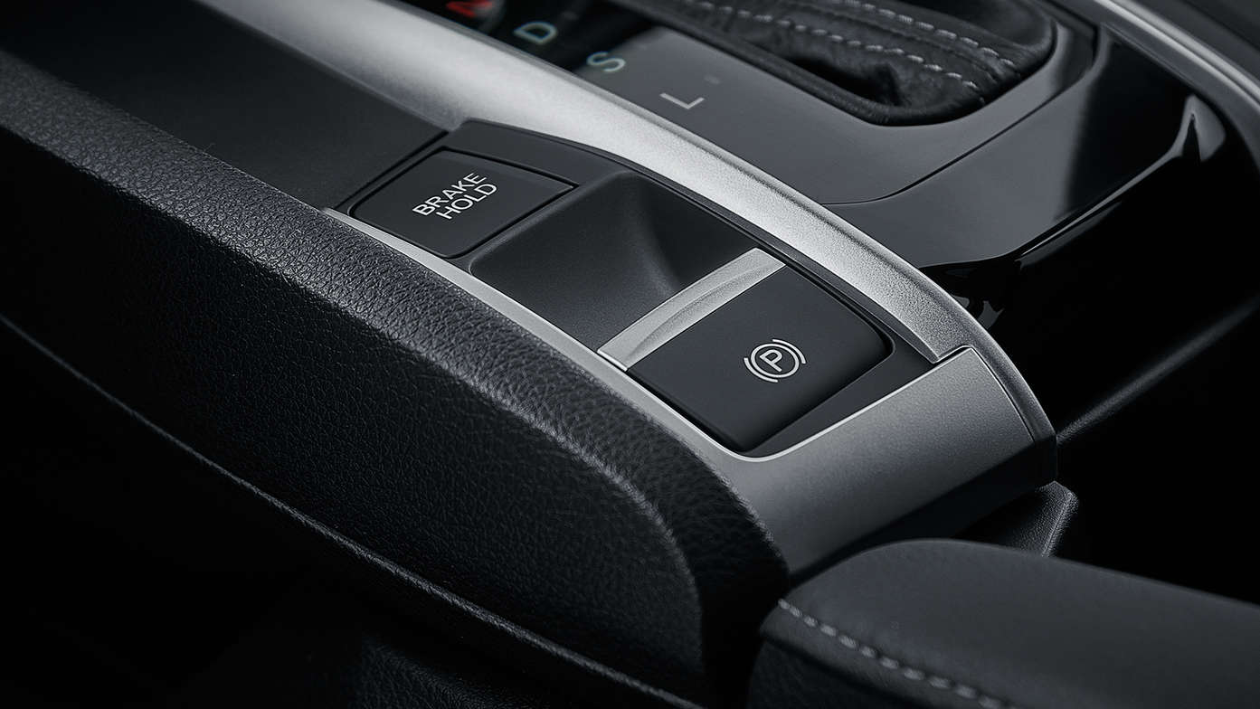 Close-up van Brake Hold-knop.