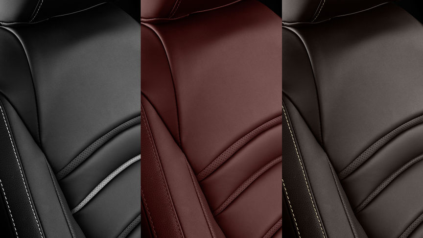Close-up lederen stoelen Civic 5-deurs bekleding kleuropties
