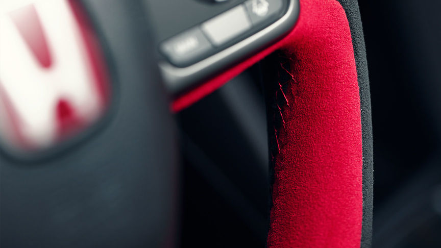 Close-up van het interieur van de Honda Civic Type R GT 