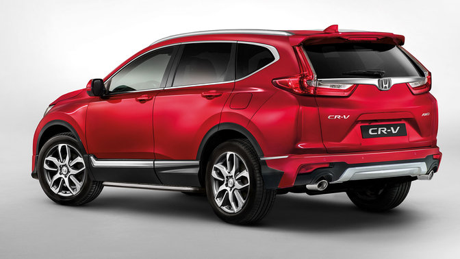 Achter-/zijaanzicht Honda CR-V.