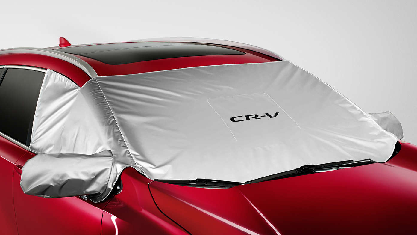 Zijaanzicht voorruithoes Honda CR-V.