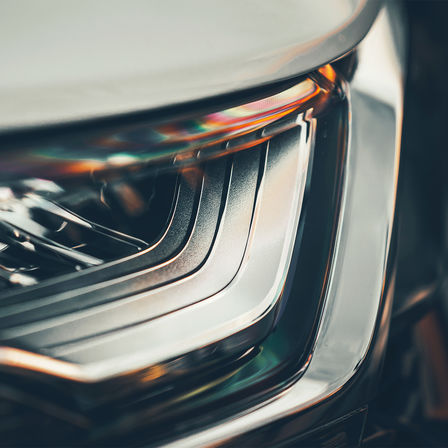 Vooraanzicht van koplamp Honda CR-V Hybrid.