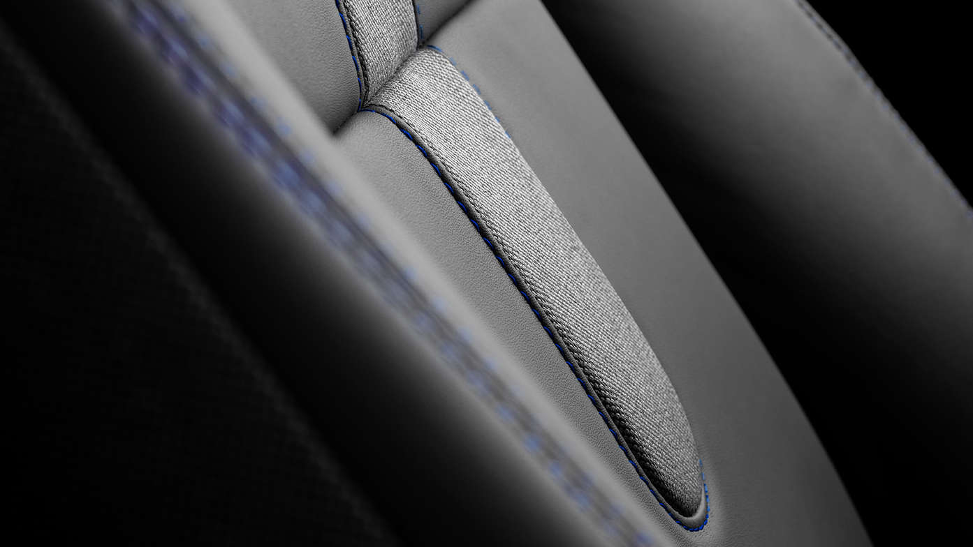 Detail van de Midnight Black lederen bekleding