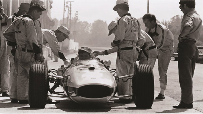 Soichiro Honda, net voor onze allereerste Formule 1 race in 1964, de Hongaarse Grand Prix.