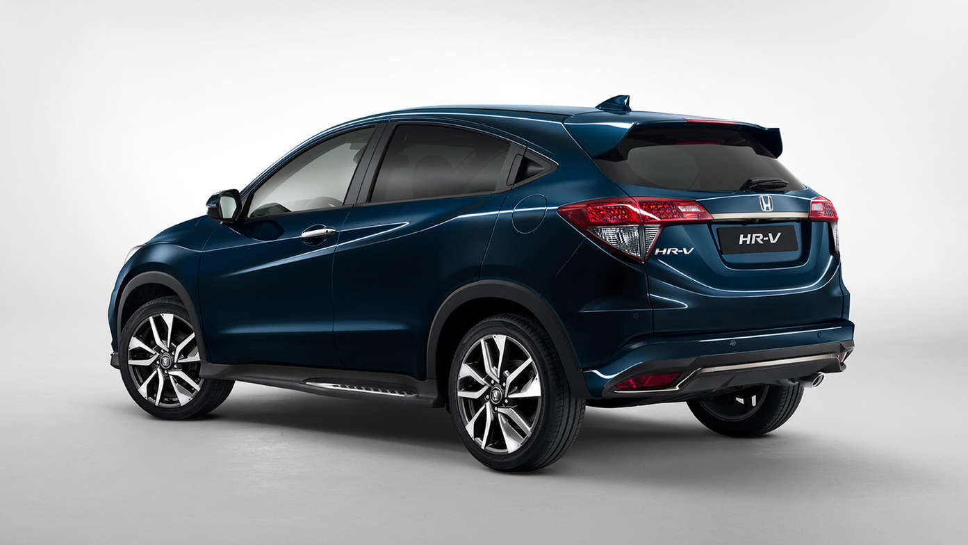 Driekwart achteraanzicht van Honda HR-V.