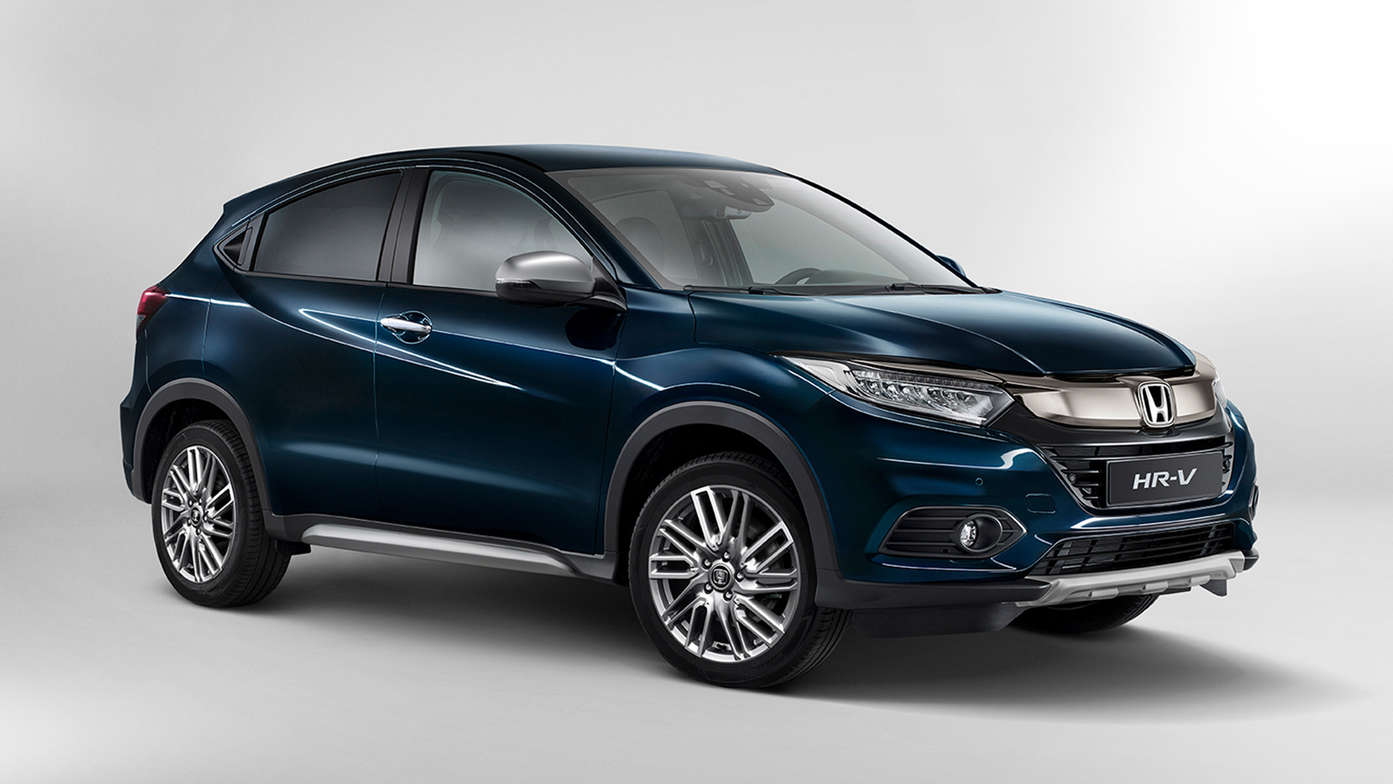 Driekwart achteraanzicht van Honda HR-V.