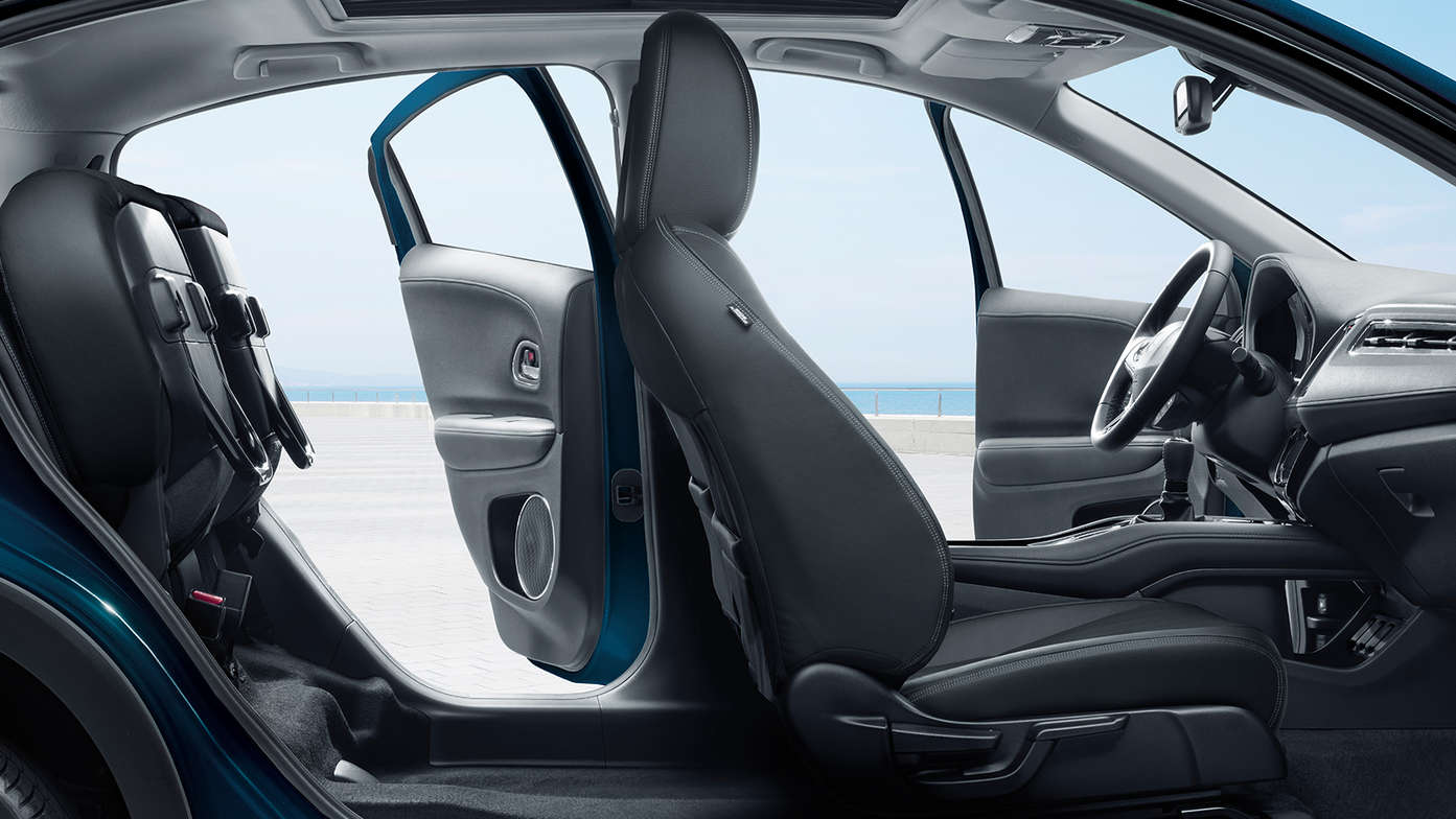Close-up zijaanzicht zetels van de Honda HR-V.