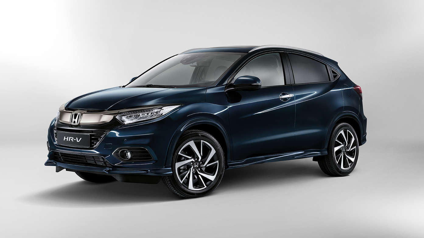 Zijaanzicht van de Honda HR-V.