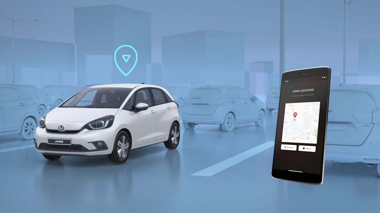 Honda Jazz Hybrid in virtual street
