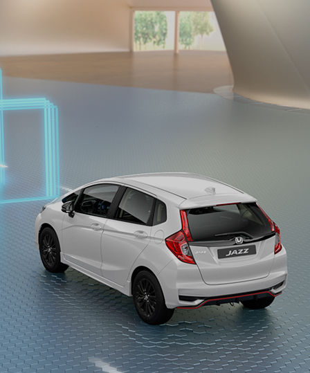 Honda Jazz op een testplatform