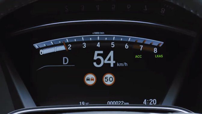 Snelheidsmeter met de verkeersbordherkenning