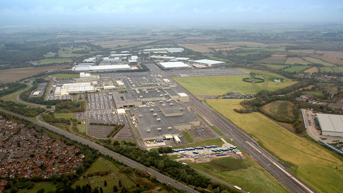 Bovenaanzicht van de Honda-fabriek in Swindon.