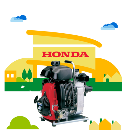 Waterpomp met illustratie verdeler.