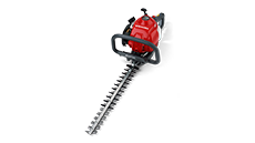 3/4 zicht op rechterkant van heggenschaar.