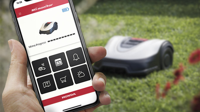 Weergave van een smartphoneapp voor de instelling van een Honda Miimo.