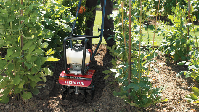 Honda-tuinfrezen, op locatie.