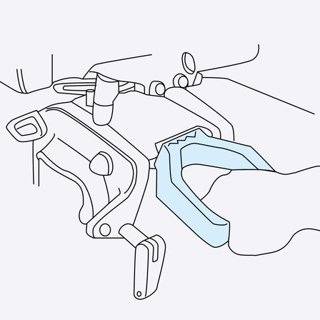 Illustration of folding handle.