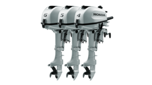 Driekwart vooraanzicht van BF4, BF5 en BF6 motoren.