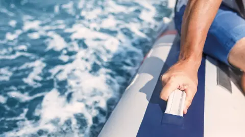 Close-up van bootmotor