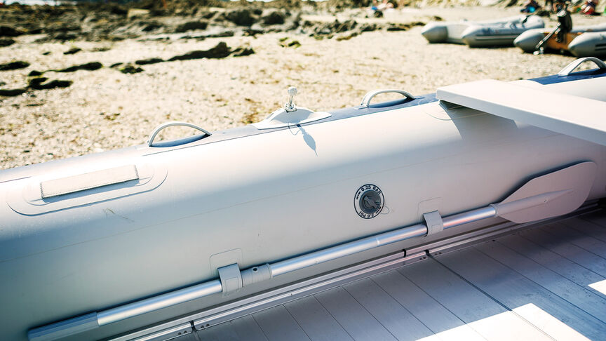 Vogelperspectief van boot in water