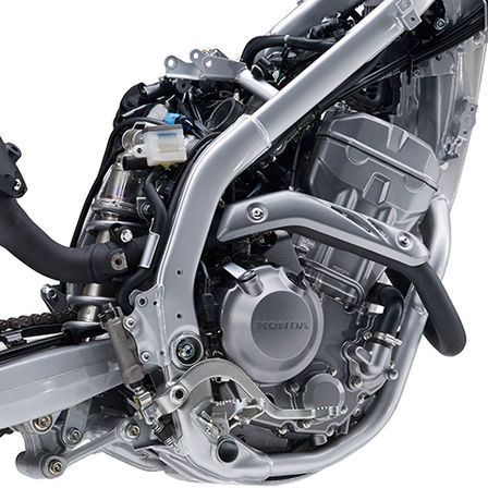 CRF250L ingezoomd op het motorblok