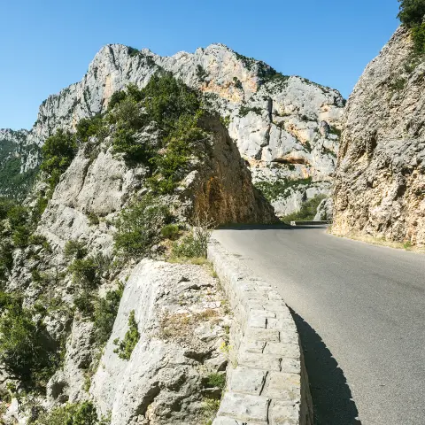 Gorges du Verdon (Alpes-de-Haute-Provence, Provence-Alpes-Cote d'Azur, Frankrijk), beroemde canyon