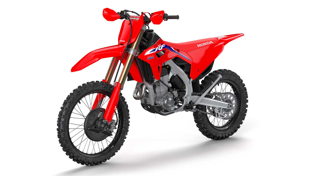 CRF450RX, linkerzijde, in de studio.
