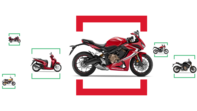 Een selectie Honda-motorfietsen.