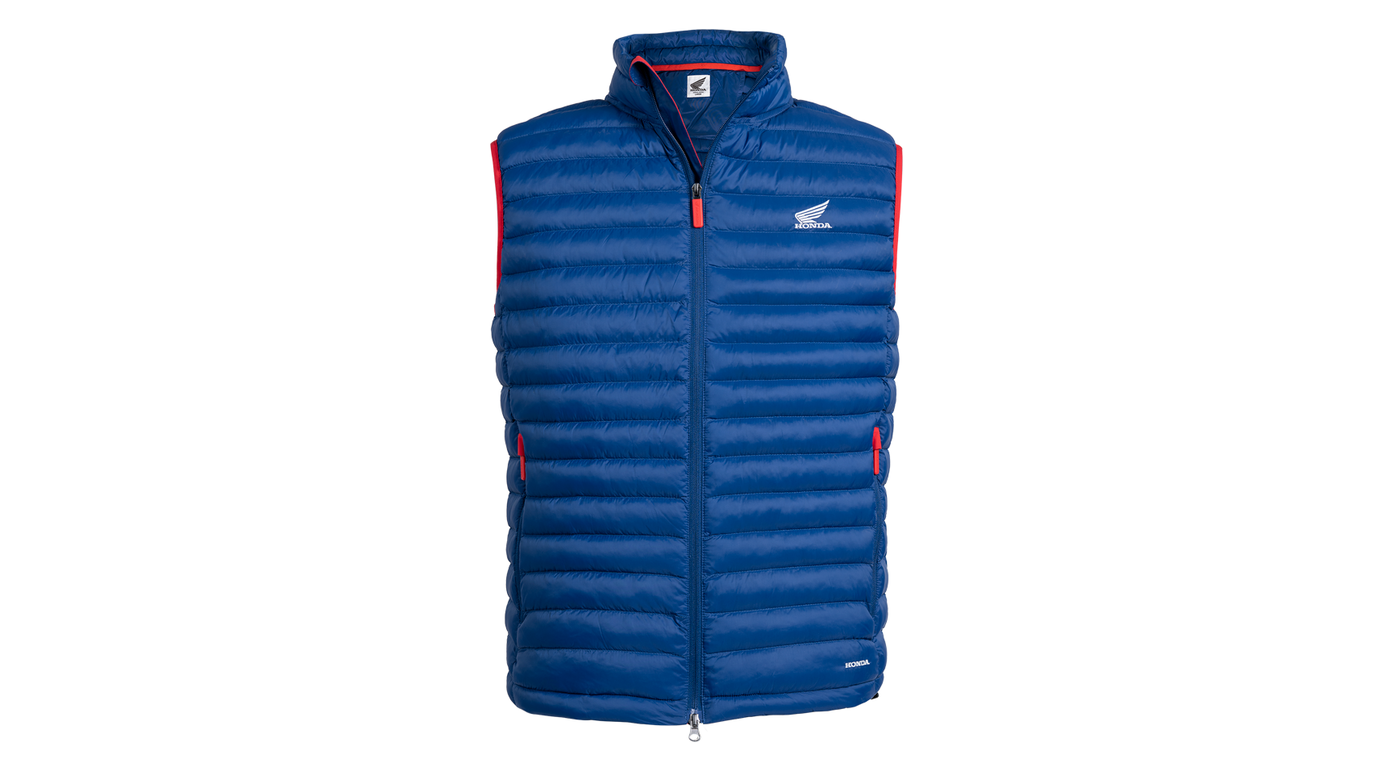 BLAUW GEWATTEERD VEST 