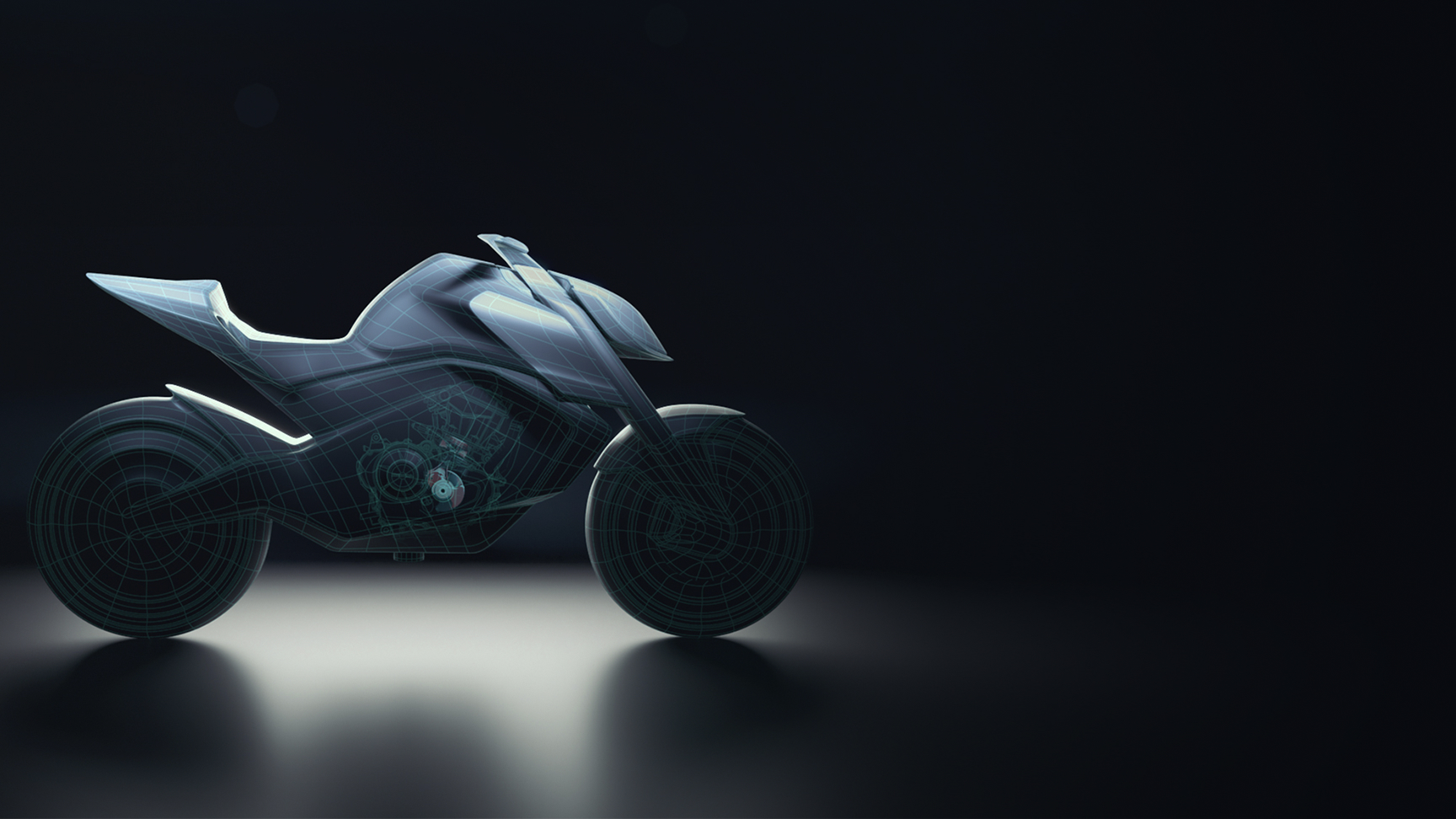 Conceptbeeld zijaanzicht Honda Hornet.