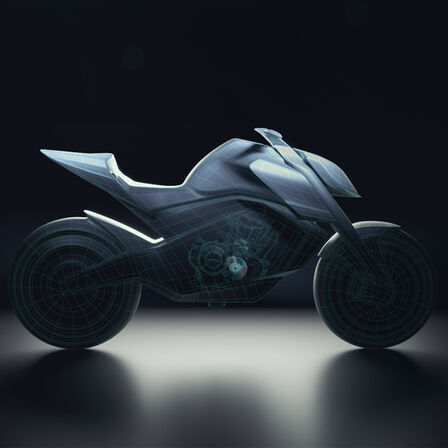 Conceptbeeld zijaanzicht Honda Hornet.