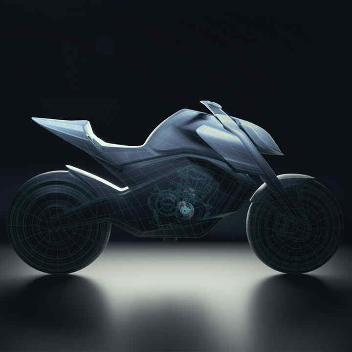 Conceptbeeld zijaanzicht Honda Hornet.