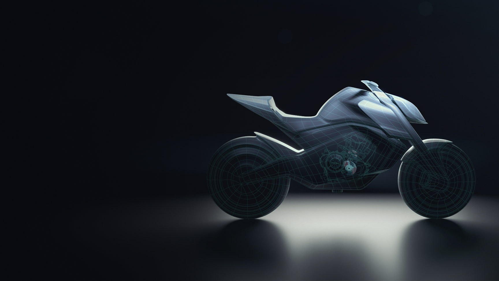 Zijaanzicht van conceptschetsen Honda Hornet.