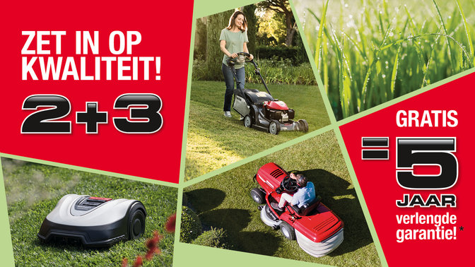3 jaar verlengde garantie bij aankoop van een Honda tuinmachine tot en met 30/09/2020. Niet voor professioneel gebruik.