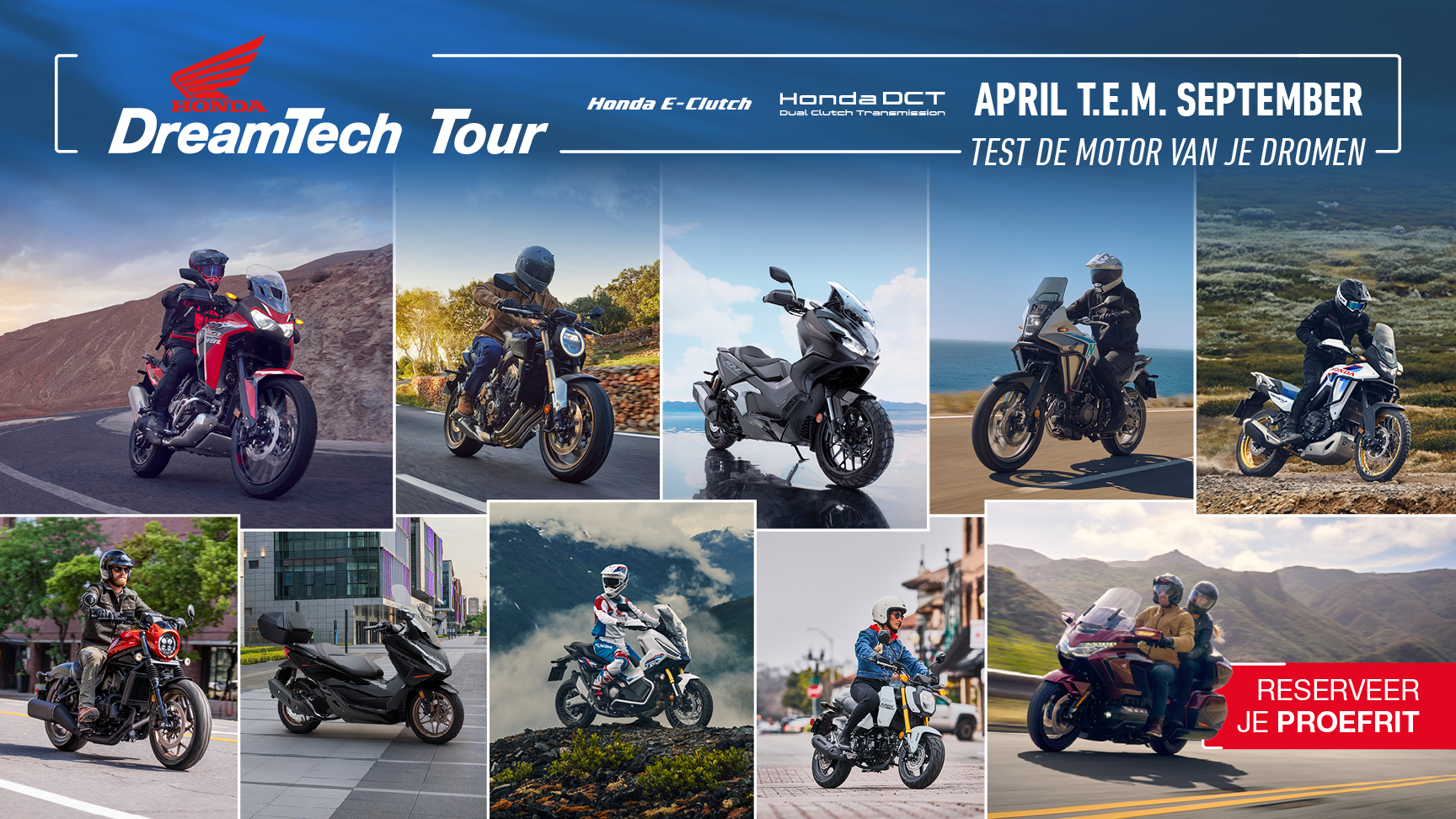 Assortiment motoren voor Honda Dreamtech Tour
